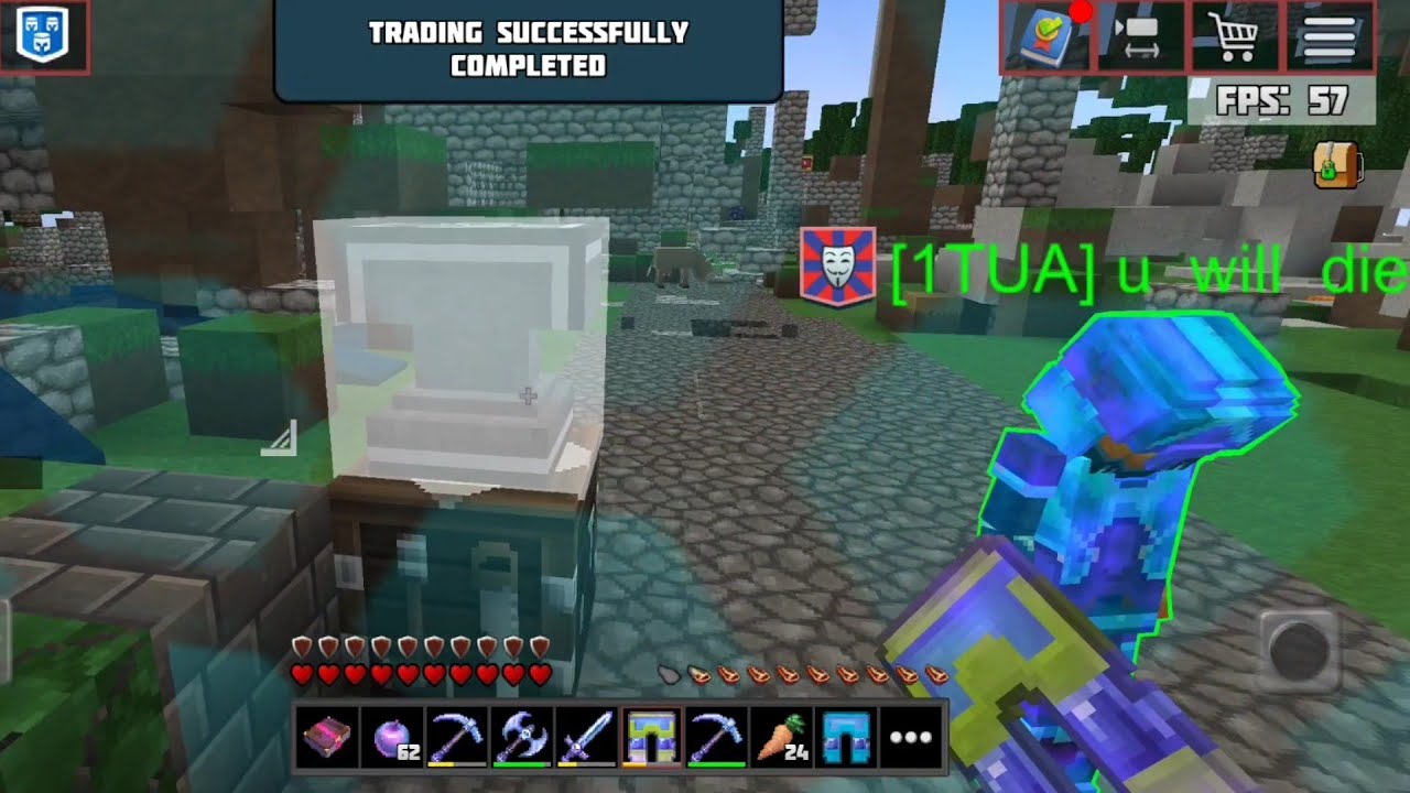 Repairing armors with U will die (Planet Craft/Planet of Cubes)