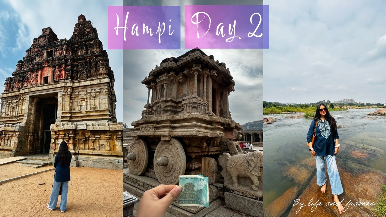 Exploring the ruins of Vijayanagara Empire (Hampi) | Day 2 in Hampi Vlog