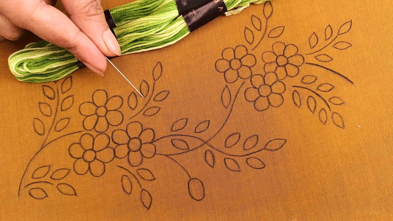 Hand Embroidery ! Hand Embroidery Tutorial  How to Create Perfectly Spaced Borderlines