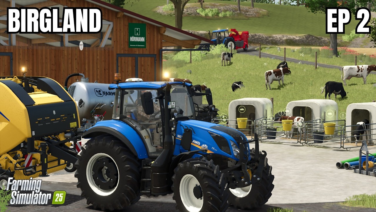 FS25 🐑 BUYING Water Tank, Feeding Animals & Straw Baling | Birgland | Ep.2