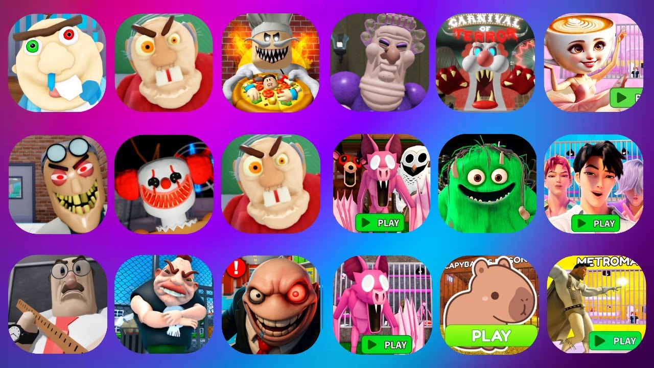 Roblox,Escape Baby Bobby Daycare!,ESCAPE EVIL GRANDMA!,ESCAPE EVIL GRANDPA!,Escape Bob the Dentist..