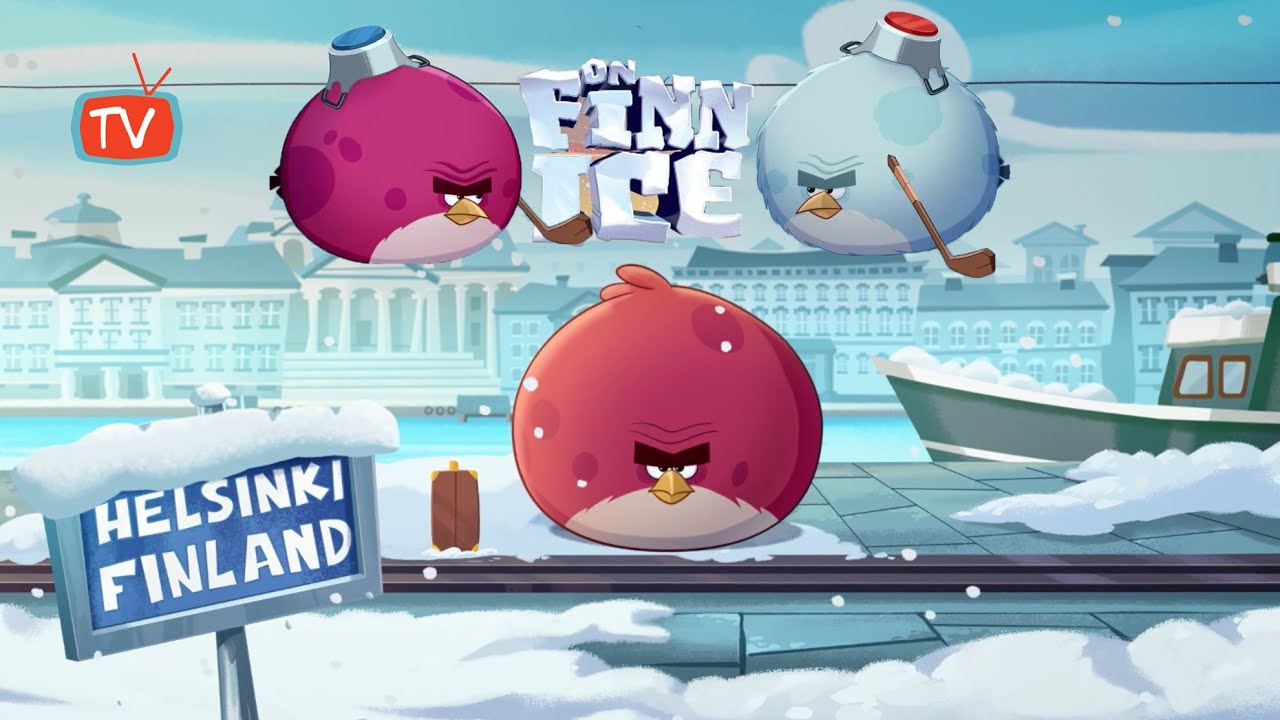 Angry Birds Seasons - On Finn Ice Game - All Levels