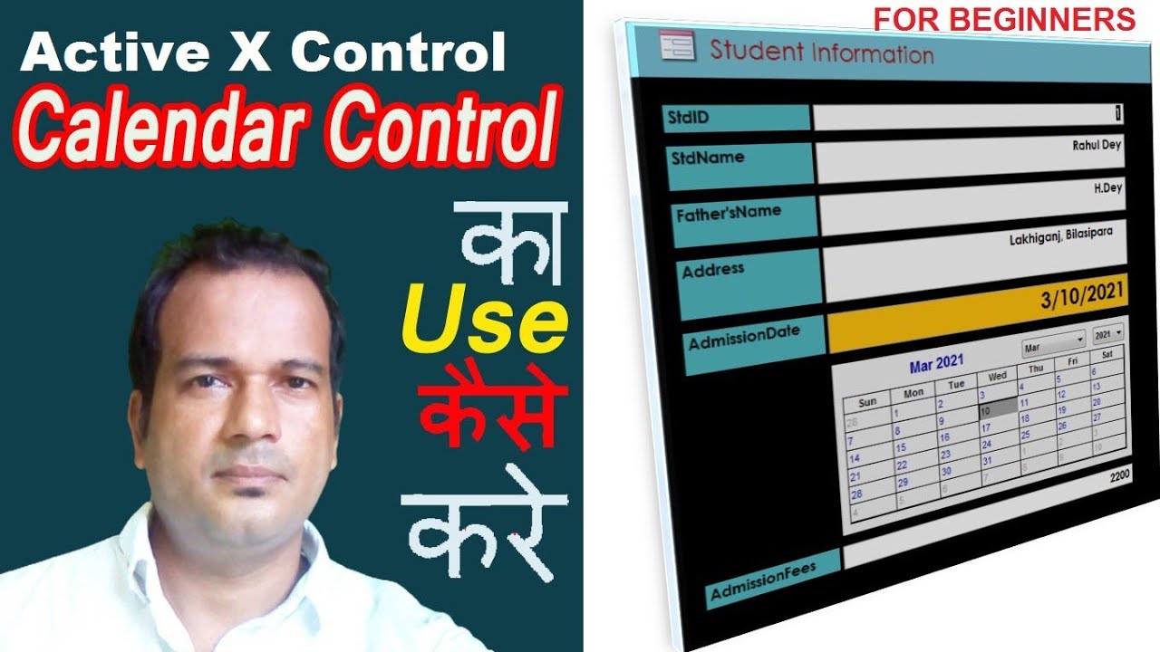 uses of active x calendar control