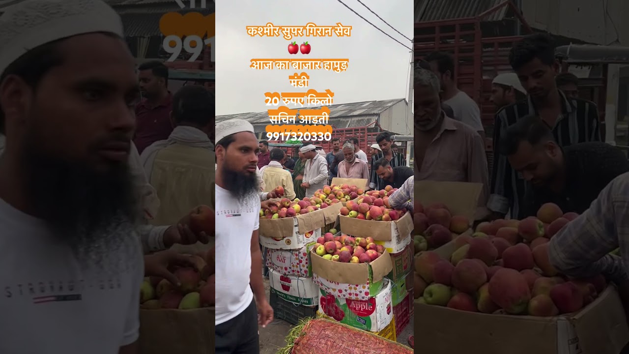 Kashmir Giran apple 🍎 to day price 20 kg Hapur Mandi