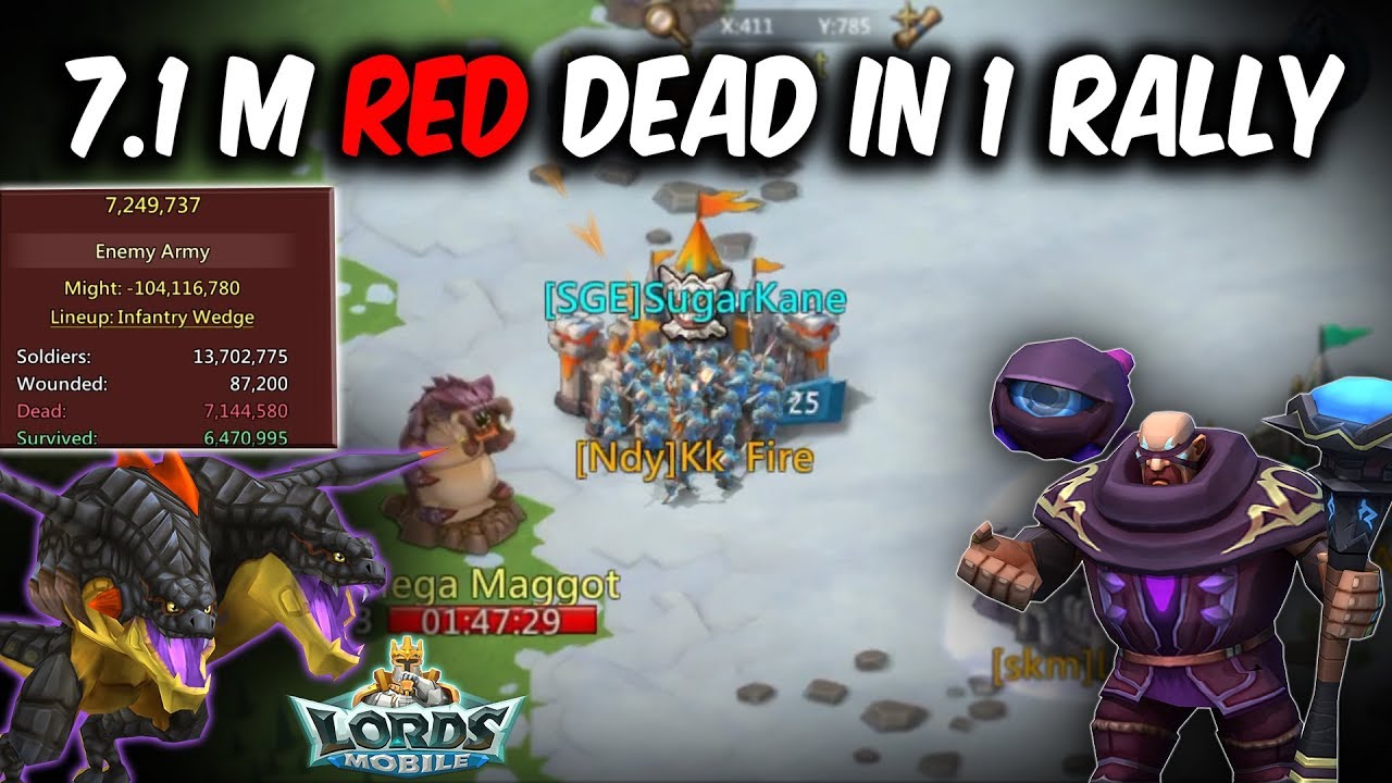7.1 Million Red Dead In One Rally SugarKane - Lords Mobile