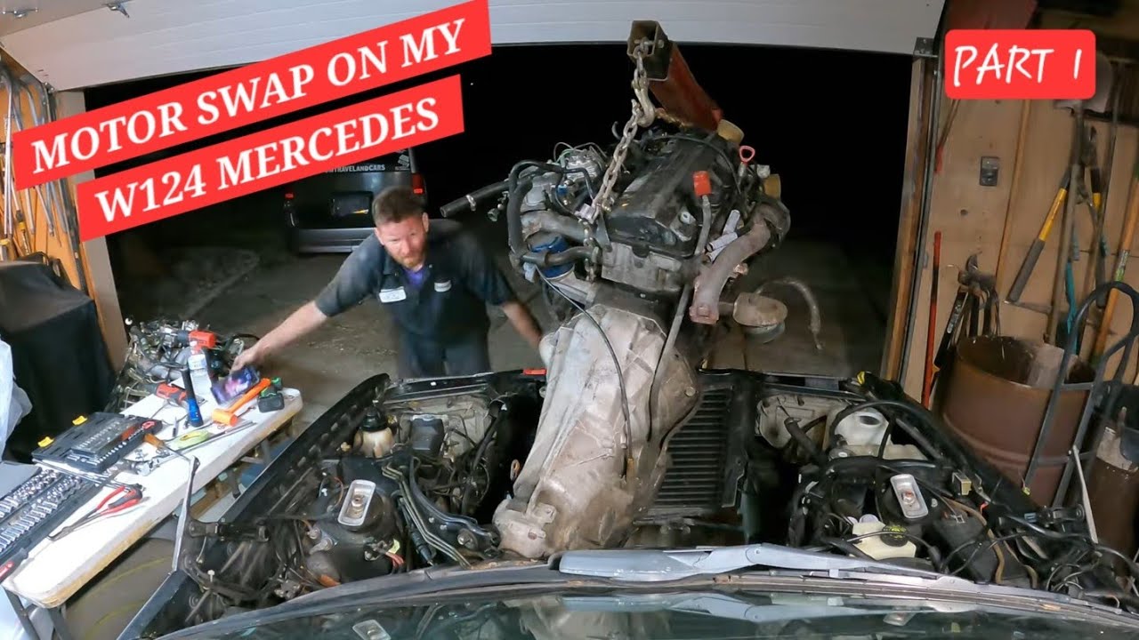 Motor swap on my W124 Mercedes Wagon (part 1: removing the engine)  
