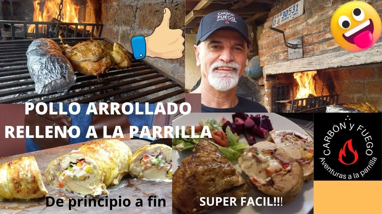 POLLO ARROLLADO RELLENO A LAS BRASAS
