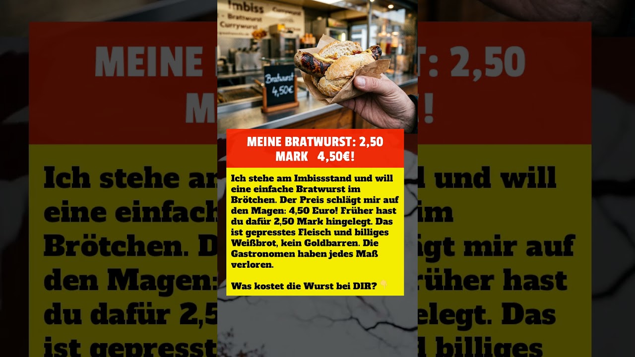 MEINE BRATWURST: 2,50 MARK &rarr; 4,50&euro;!