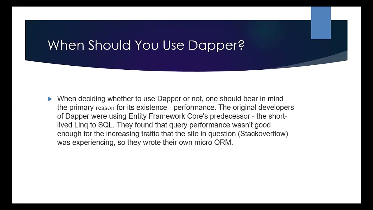 Introduction to Dapper Part-1
