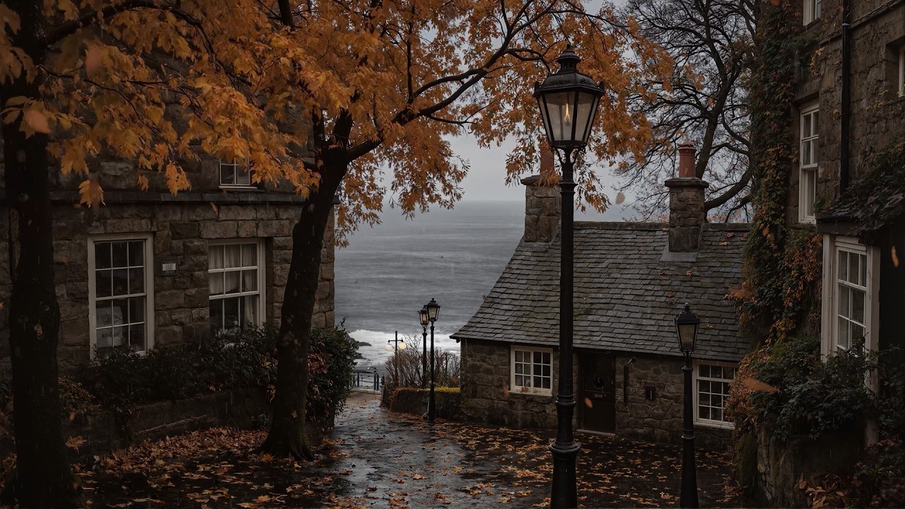 &ldquo;Rain day beside the Sea&rdquo; &mdash; A Quiet Rainy Evening in an Old Coastal | Dark academia Playlist