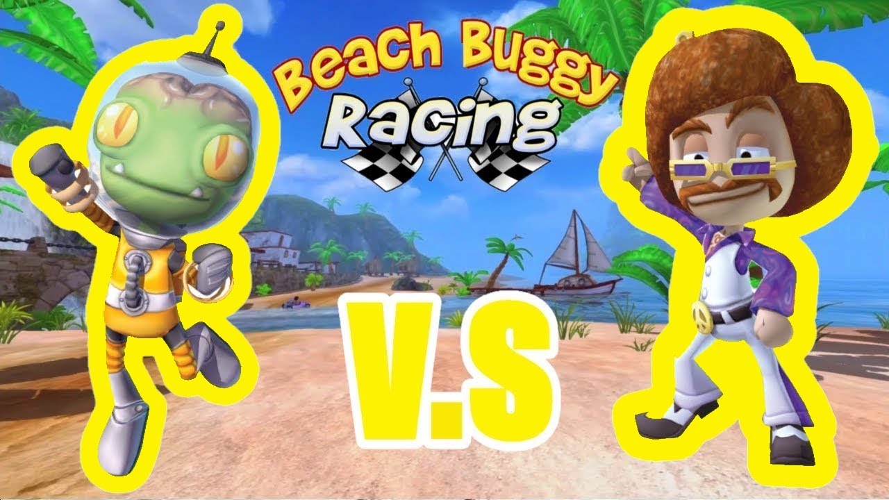 Bzorp vs Disco Jimmy vs All 1000HP Cars - Beach Buggy Racing Split Screen PS4