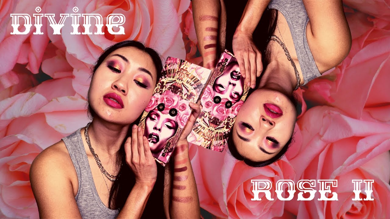Обзор палетки теней Pat McGrath Divine Rose II. Сравнительные свотчи, два макияжа