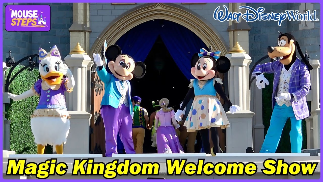 “Let The Magic Begin” Magic Kingdom Welcome Show at Cinderella Castle - Walt Disney World (4K)