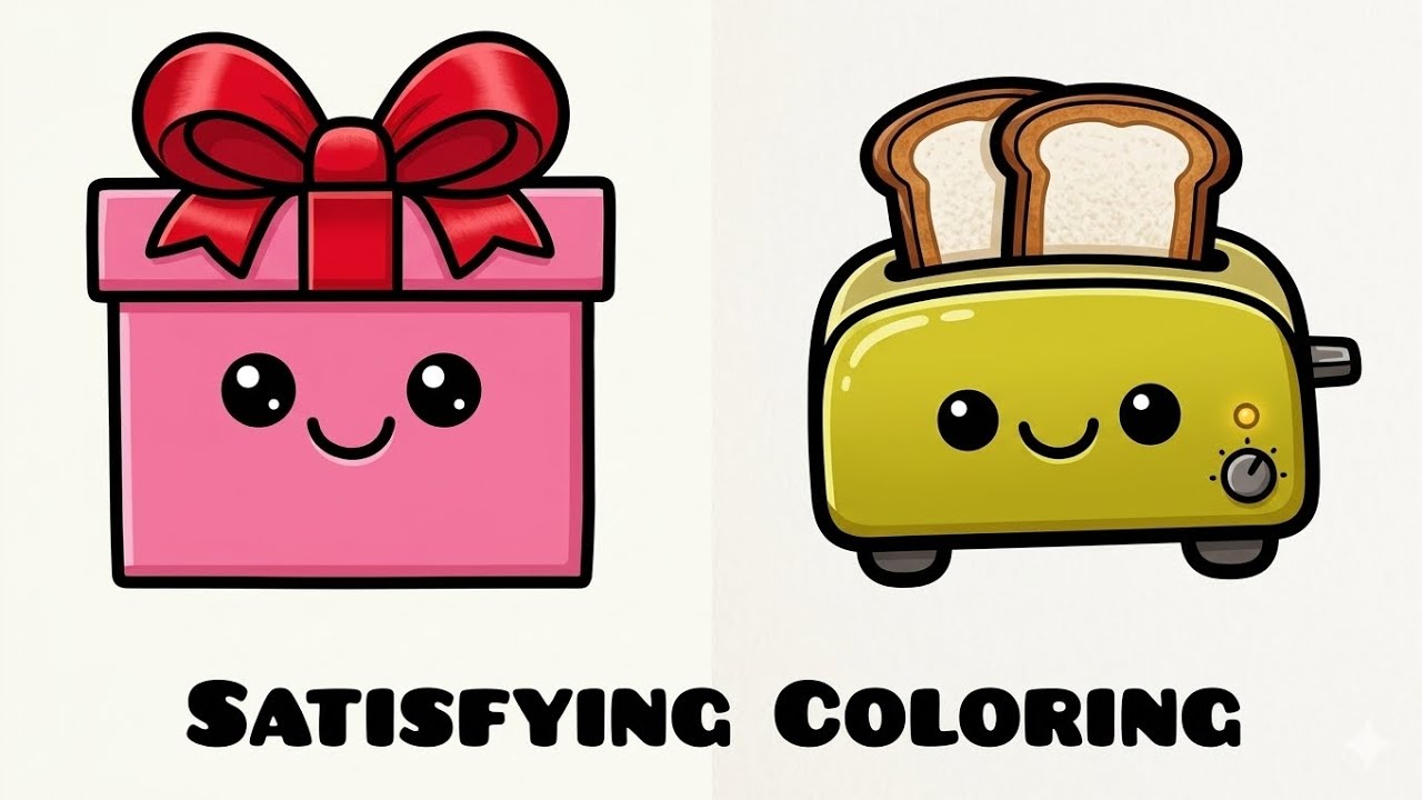 Satisfying coloring 🎁 | Kawaii Kitchen & Kind Gifts 🍞 ✨🌷
