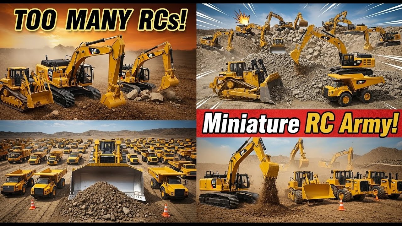 Miniature Caterpillar RC Excavator & Bulldozer: Realistic Challenge Compilation! | FastFrame RC