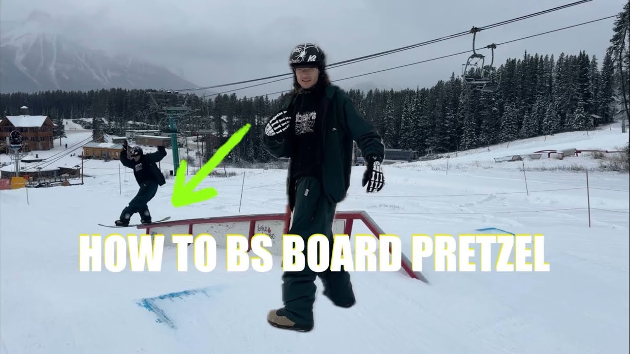 How To BoardSlide Pretzel On A Snowboard