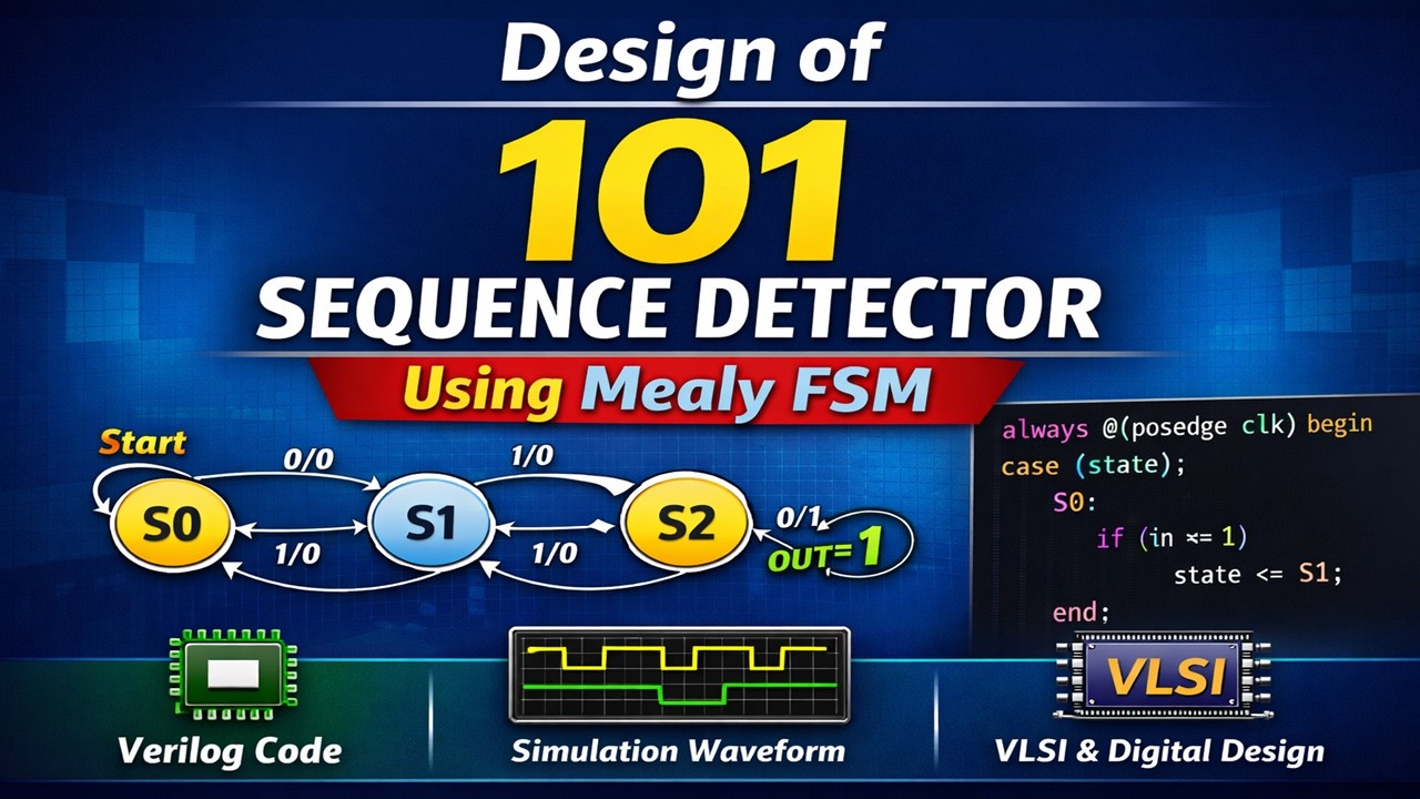 Design of 101 Sequence Detector Using Mealy FSM | Verilog | Digital Electronics | VLSI