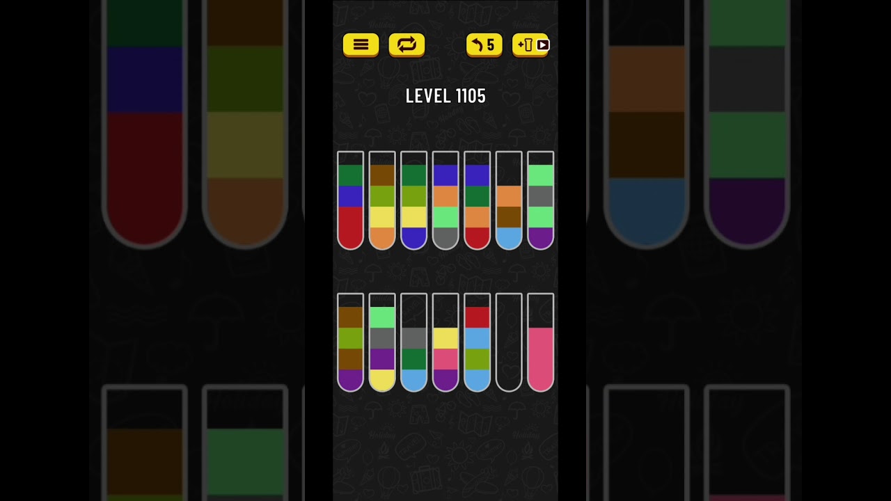 Water sort puzzle level 1105