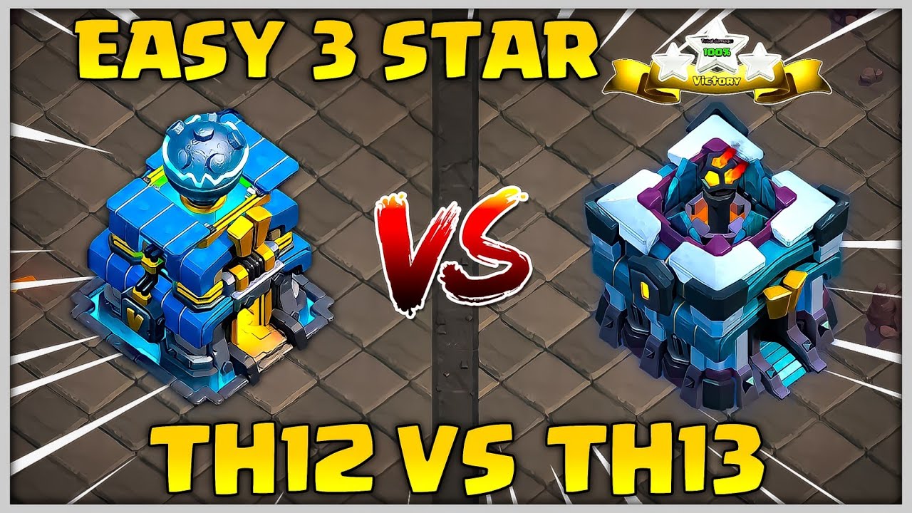 Th12 vs Th13 Easy 3 Star Attack Strategy 2023 | Th12 vs Th13 - COC