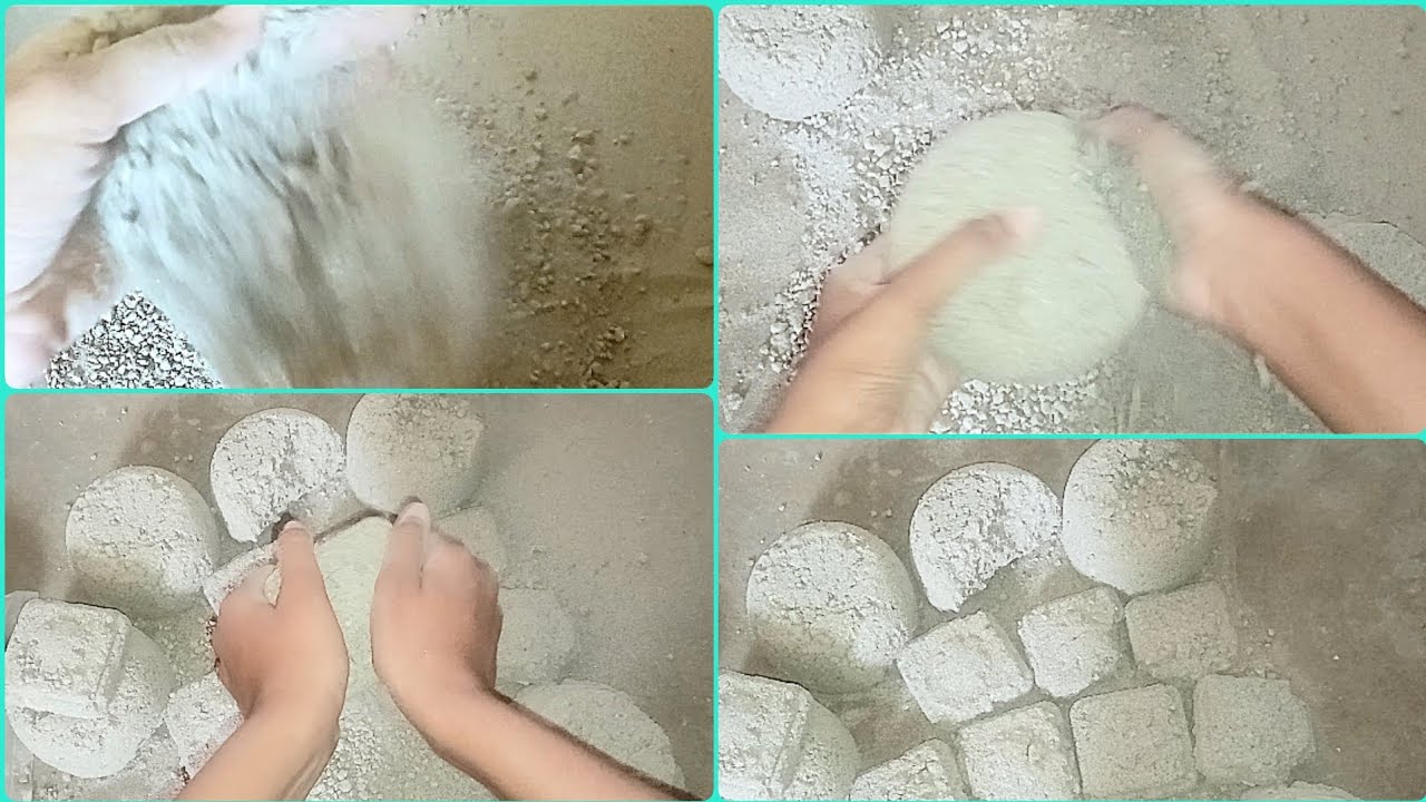 NEW 🔆 WHITE CONCRETE SAND CEMENT DRY FLOOR CRUMBLING 😋DUSTY CRUNCHY SOUNDS 🦋 🐦 SATISFACTION 🦢