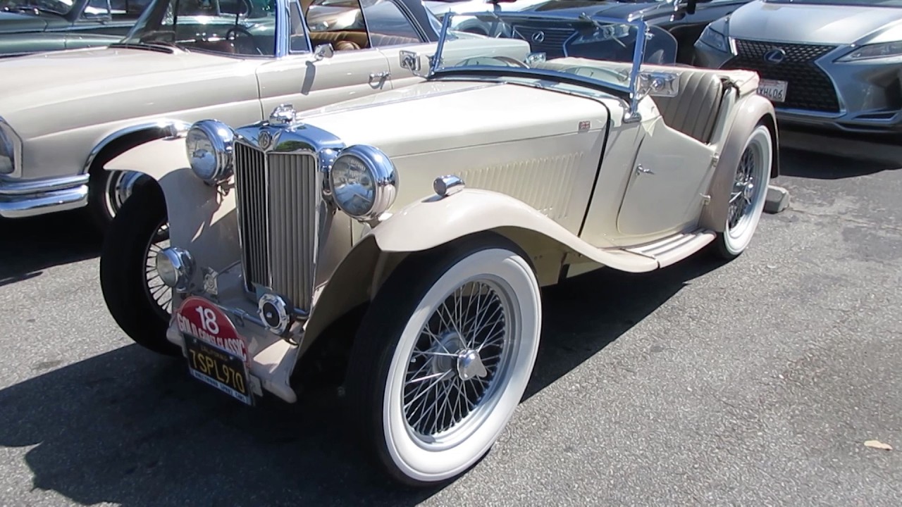 White 1947 MG TC Roadster (w/ startup)