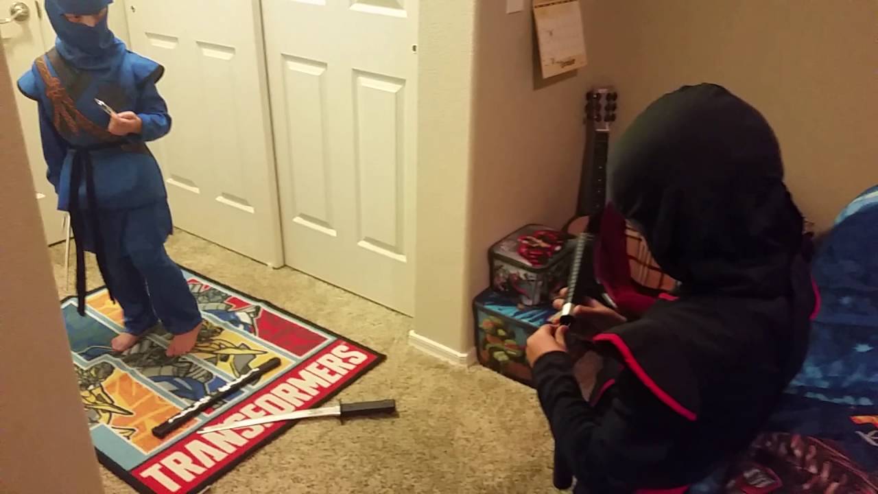 Spirit Halloween Ninja Costume and Weapons