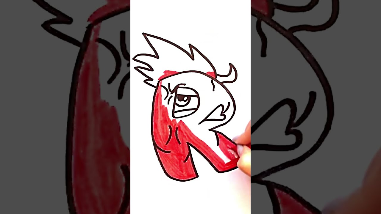 how to draw alphabet lore but they transform (R) #shorts