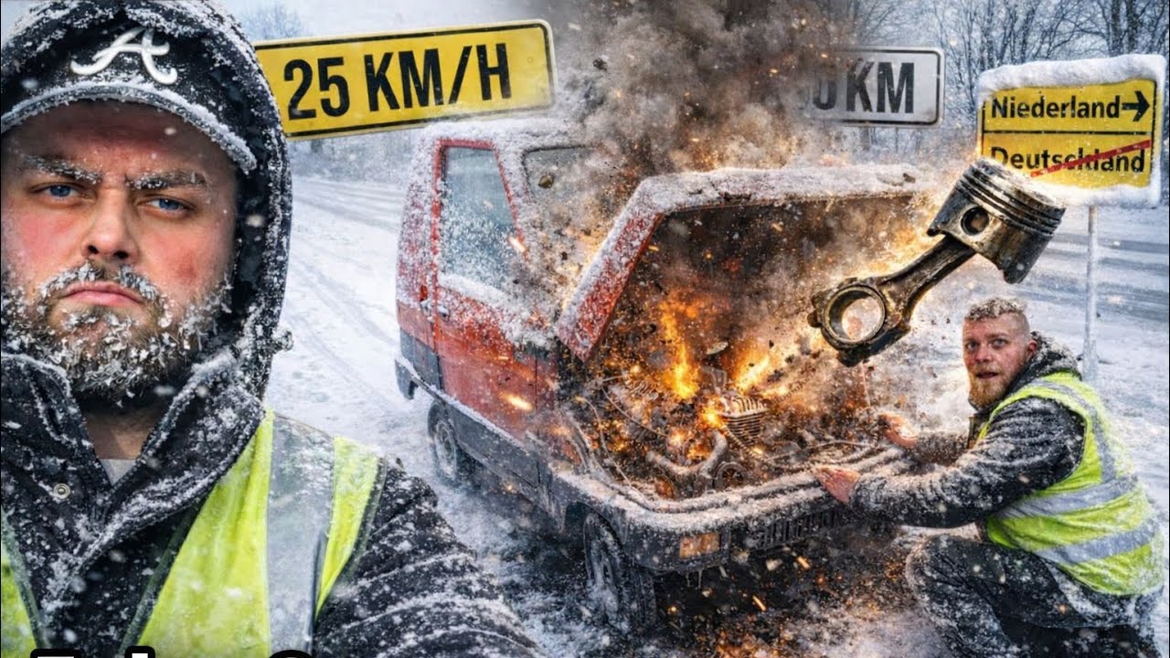Kleinstes Auto der Welt explodiert in Holland!  Motorschaden bei -10 grad!