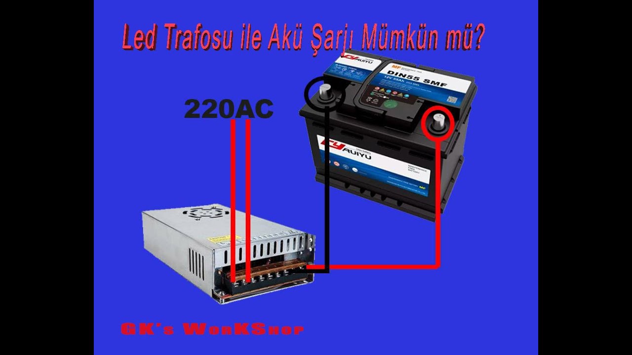 Как зарядить автомобильный аккумулятор с помощью светодиодного трансформатора 12 В?