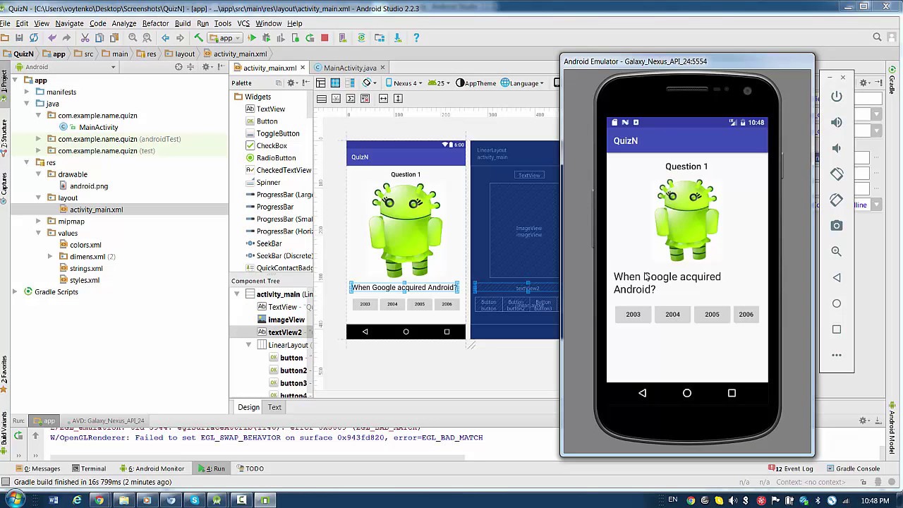 Android Studio Lesson 10_1 -  How to start? - Linear and Relative Layout
