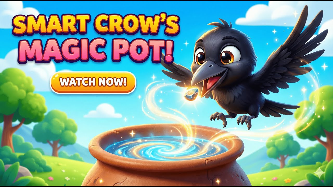 The Thirsty Crow Story 🐦 | Kids Moral Story | Full Animated Story