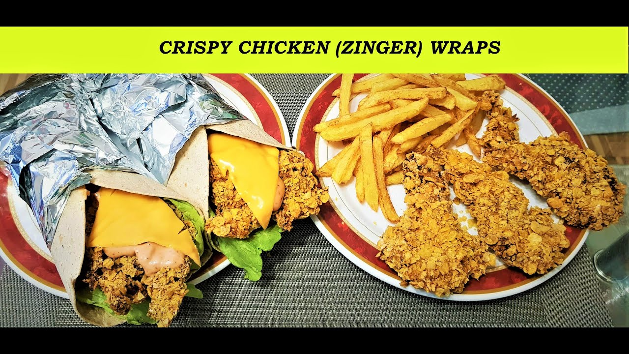 Crispy Chicken Zinger Wraps Without Oil | Baked Chicken Zinger Strips | Crispy Chicken