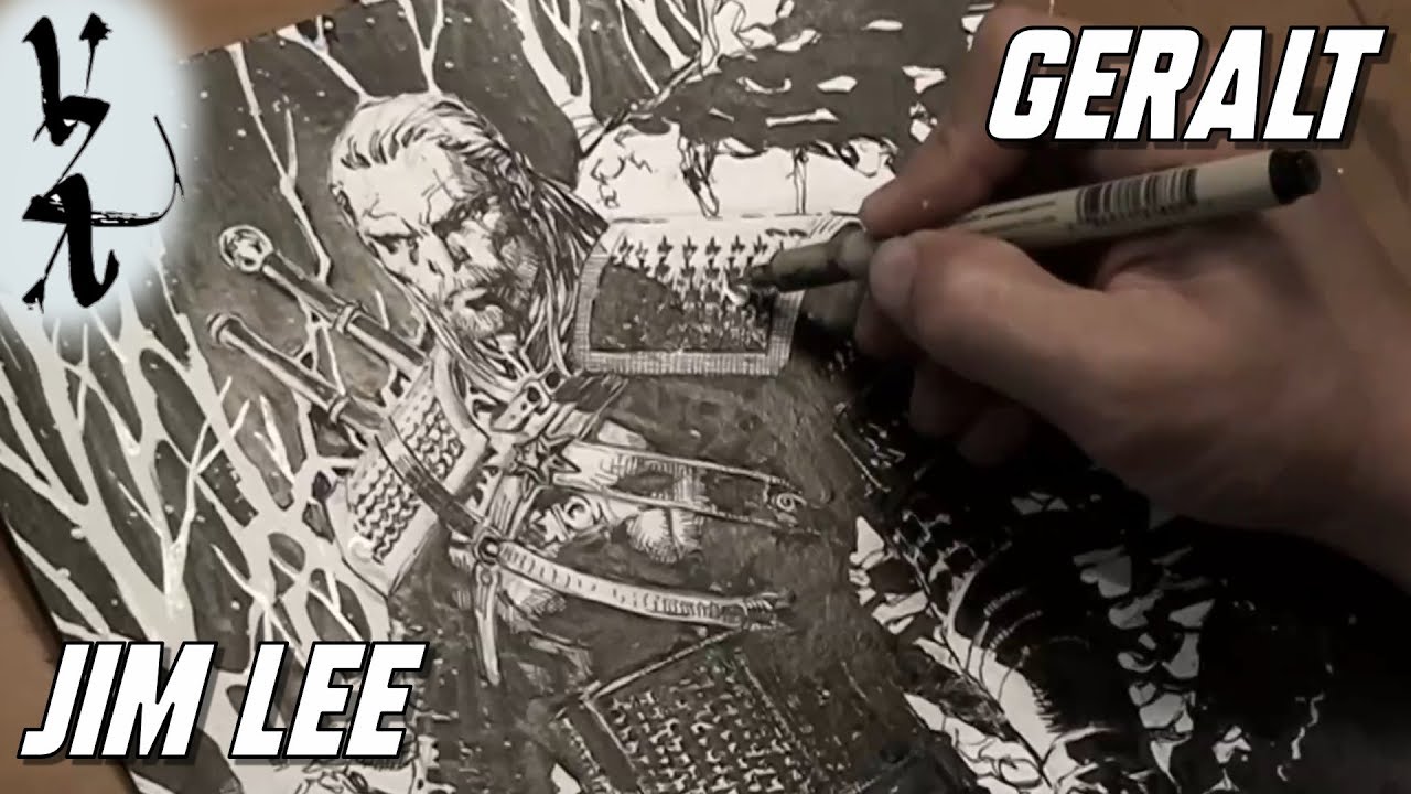 Jim Lee drawing Geralt from The Witcher