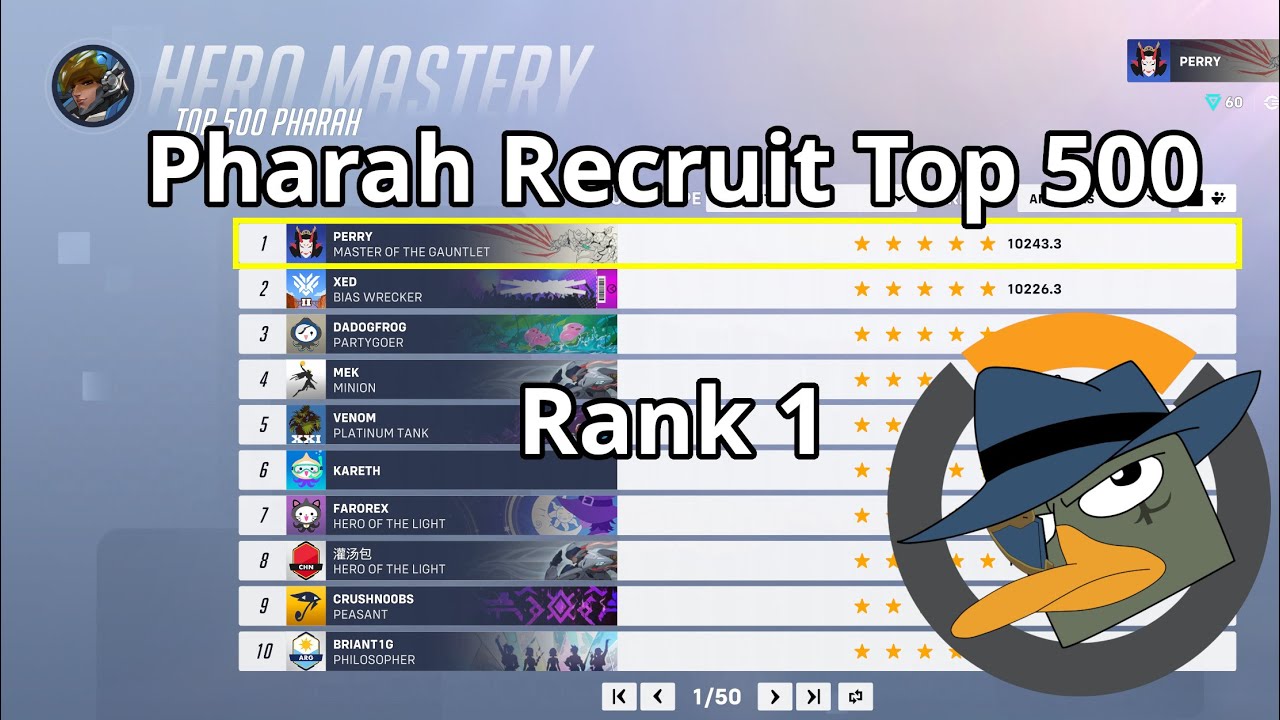 Pharah Hero Mastery Top 500, Recruit course 1, 5 stars - Overwatch 2