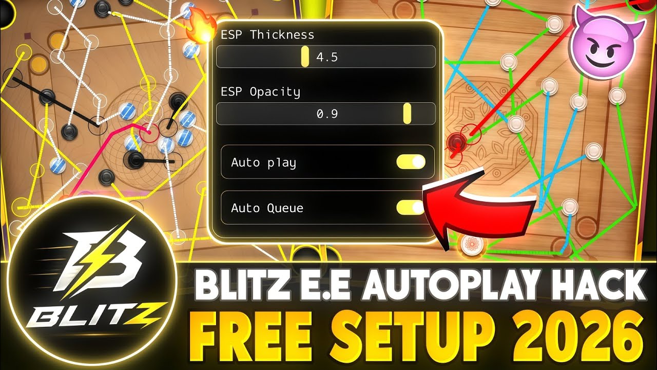 Carrom Pool Free Hack Full Set up || BlitzEngine Autoplay Free 🤯