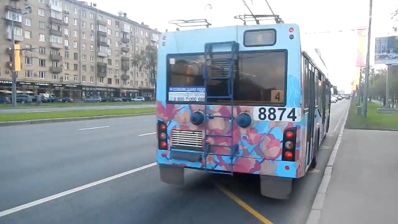 Поездка на троллейбусе СВАРЗ-МАЗ-6235.00 № 8874 Маршрут № 4 Москва