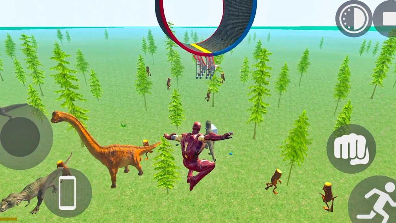 Franklin 🧍‍♂️ with Iron Man 🤖 against Dinosaurs 🦖 in Indian Bike Driving 3D 🏍️