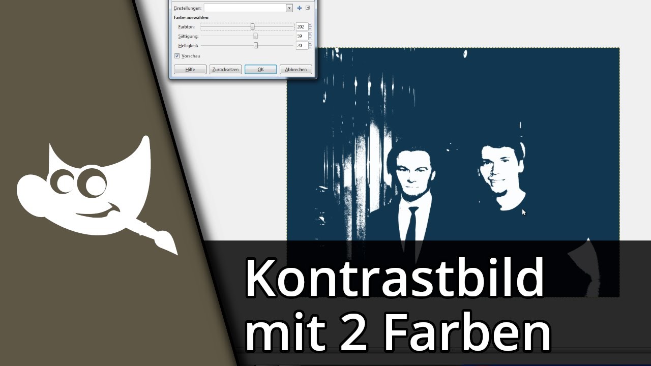 Gimp auf zwei Farben reduzieren | Gimp Kontrastbild ✅ Tutorial