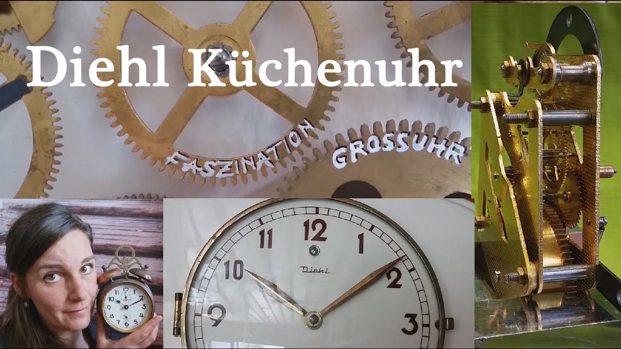 Schöne mechanische Küchenuhr mit Blick ins Werk! Diehl/Uhr/mechanisch/regulieren/kitchen/clock