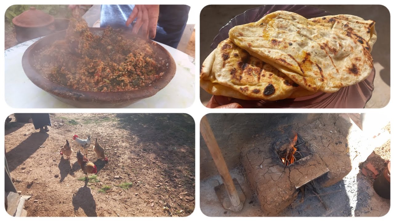 أصول الطبخ فالطبيعة عالحطب 🥘🪵 فرفوشة تونسية على طريقة امي 😋 عيشة الريف