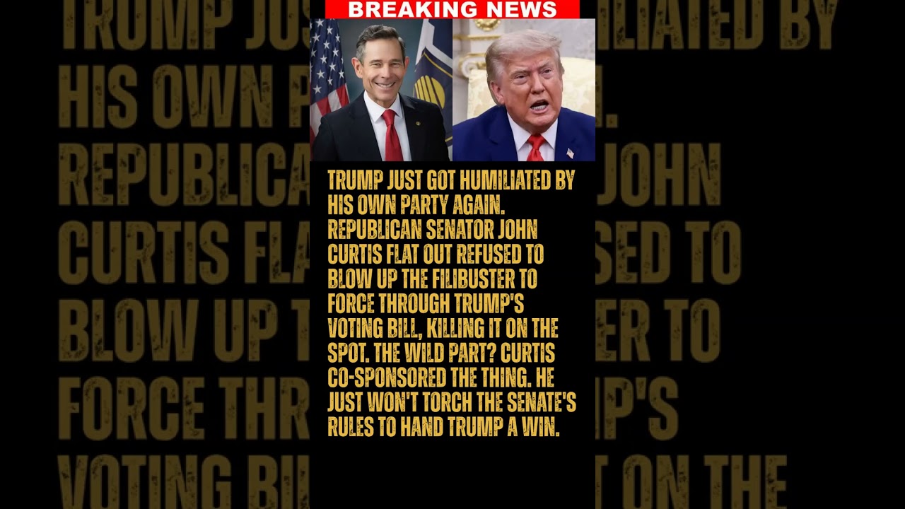 BREAKING: GOP Senator John Curtis Defies Trump's Demand to Gut the Filibuster, Leaving His Voting