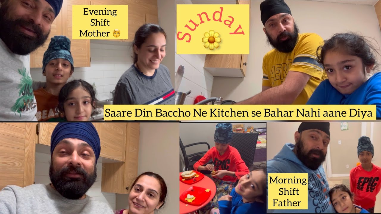 Aaj Sunday Ko Baccho ne Kitchen se Nikalna Kiya Muskil 😫😴!! Morning Father-Evening Mother Shift😱😳