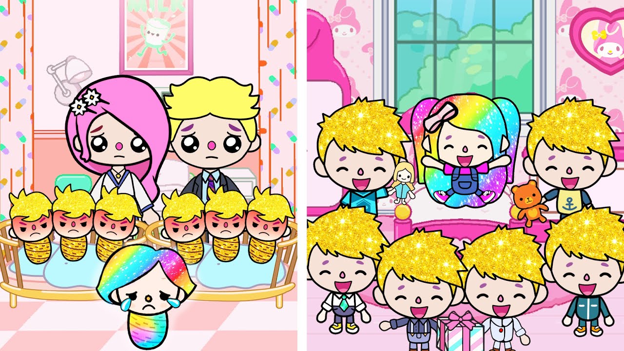 Братья Разрушили Радужные Волосы Своей Приёмной Сестры 🌈💔😭 | Toca Life World | ТОКА БОКА