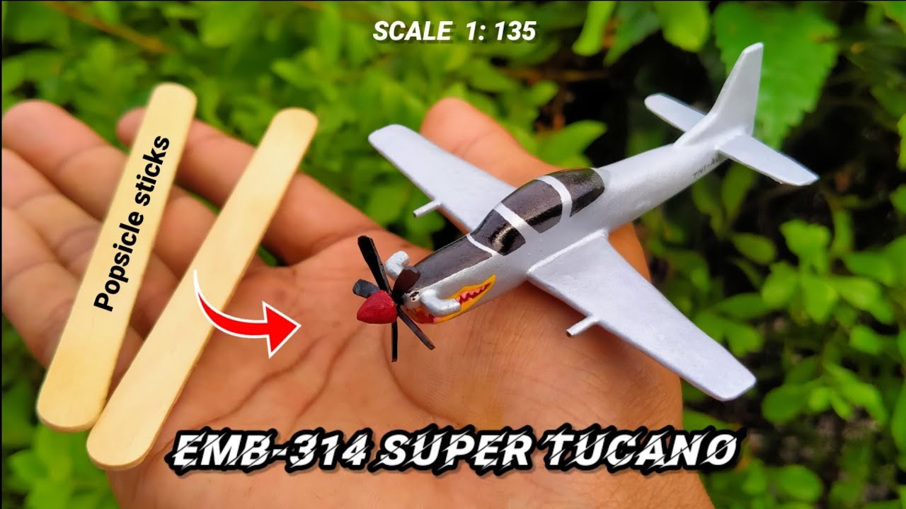 Как сделать миниатюру самолета EMB 314 SUPER TUCANO | из палочек от мороженого