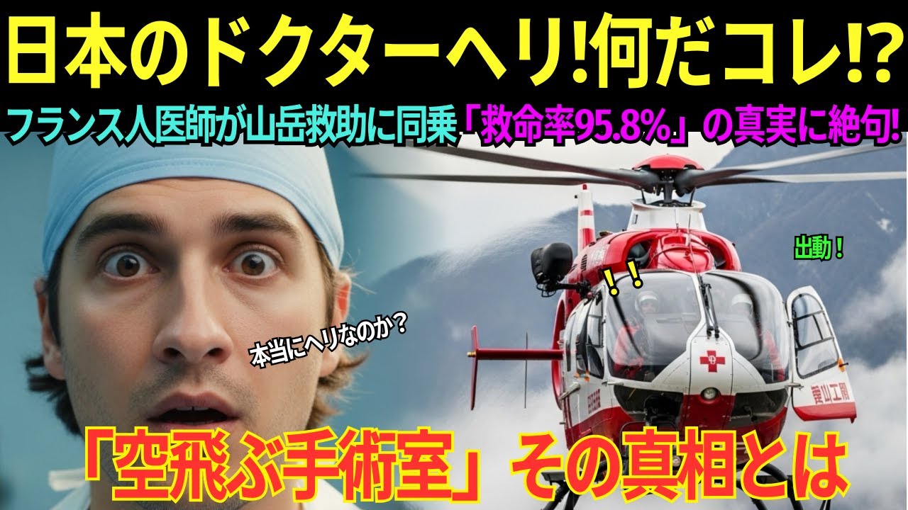 【海外の感動秘話】「これは空飛ぶ手術室だ」フランス人救急医が日本のドクターヘリで目撃した8分間の奇跡…救命率95.8%の真実にEU12カ国が震撼！