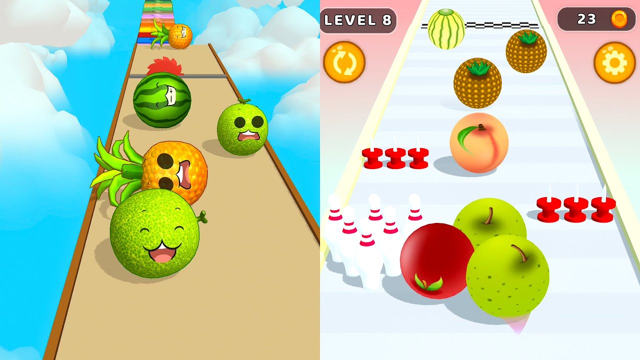 BALL RUN FRUIT MERGE VS WATERMELON RUN 3D GamePlay - iOS, Android