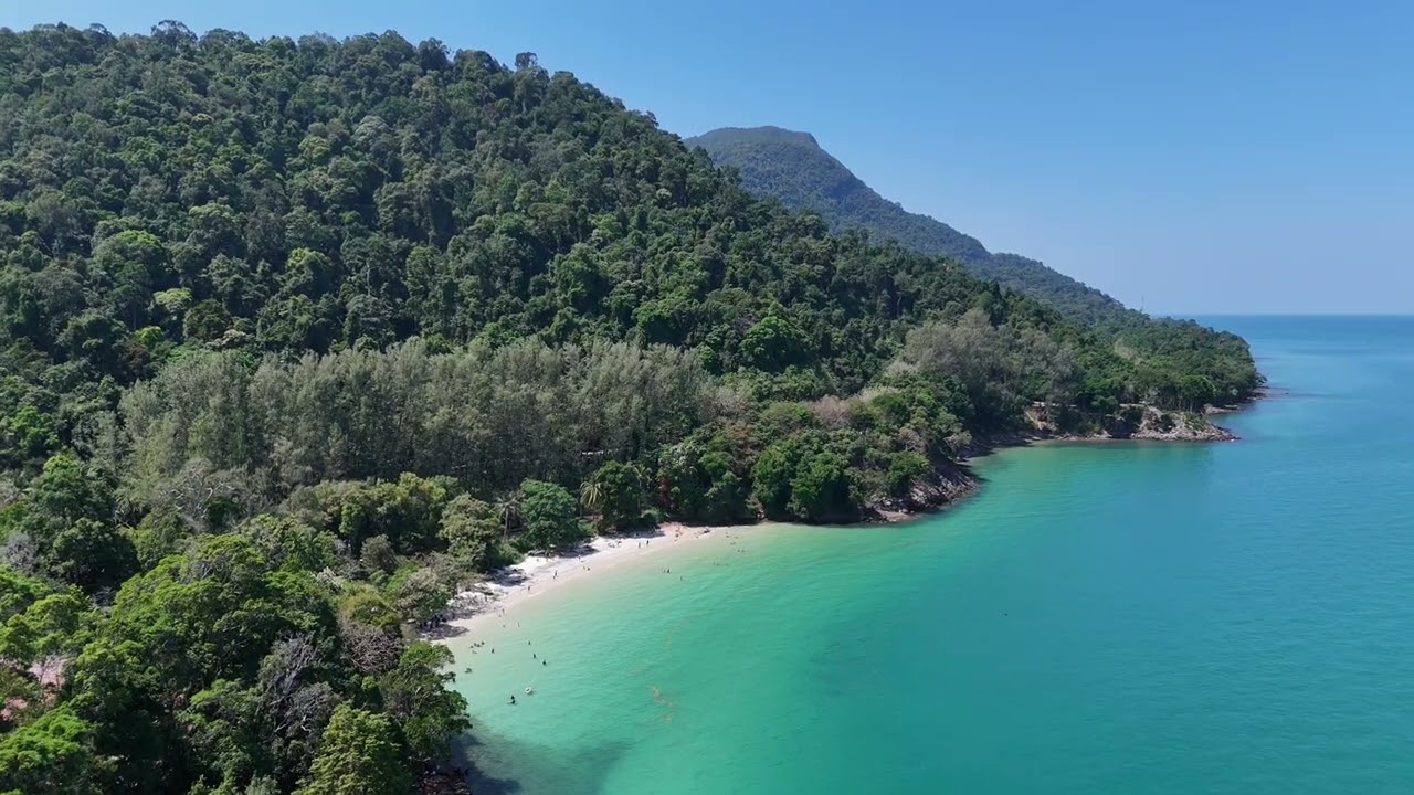Sandy Skulls beach z dronu, Langkawi