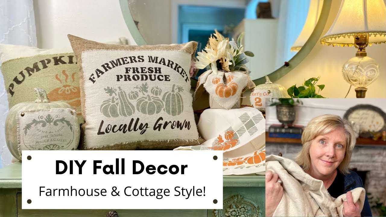 DIY Fall Decor, Farmhouse & Cottage Style Projects, Drop Cloth, JRV Stencils, Paint & Florals