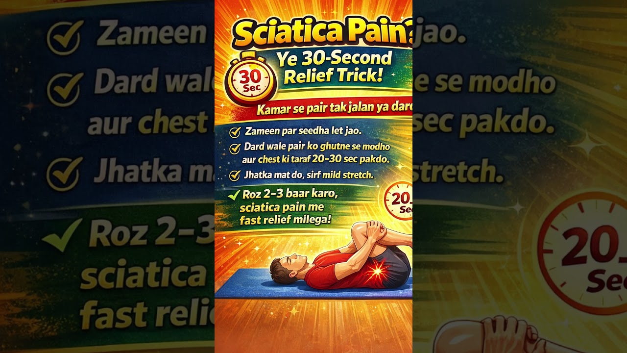Sciatica Pain? 😖 Ye 30-Second Relief Trick Try Karo! 🔥