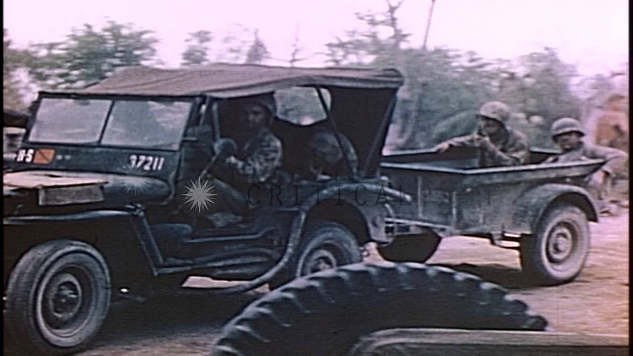 US Marines 2nd Division hospital in Saipan, Mariana Islands during World War II. HD Stock Footage